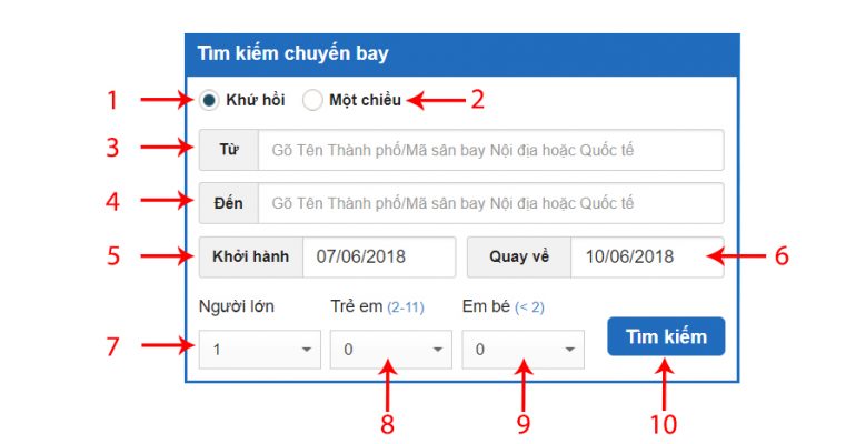 huong dan dat ve may bay truc tuyen